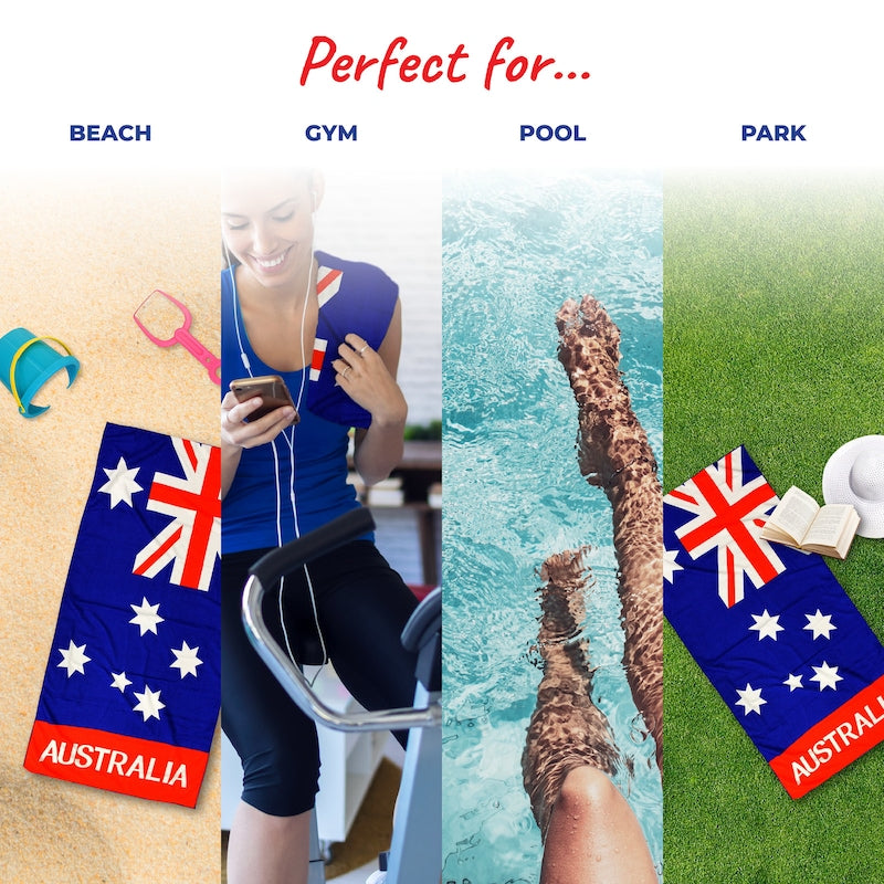 Beach Towel Australiana Design 70cm x 140cm