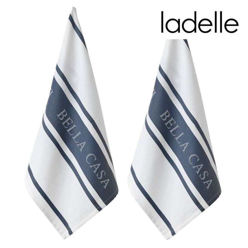 Set of two dark blue kitchen towels