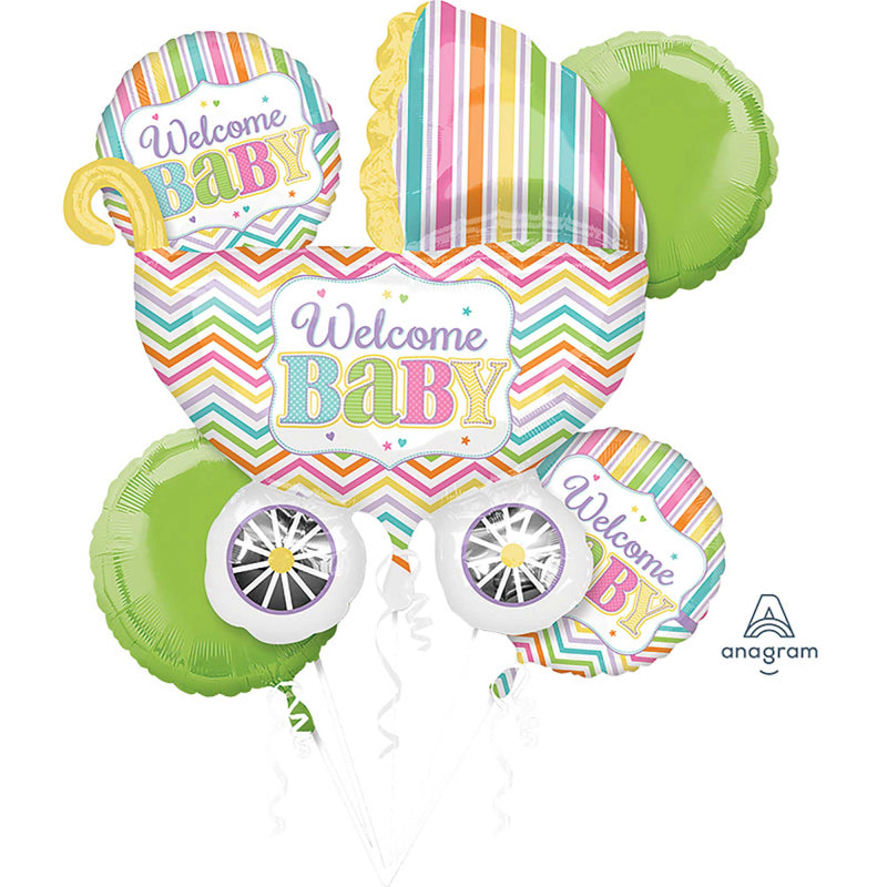 Foil Balloon Bouquet Baby Brights P75 5pk