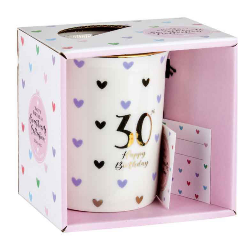 Ronis 30th Sweet Heart Mug With Gold Handle 360ml