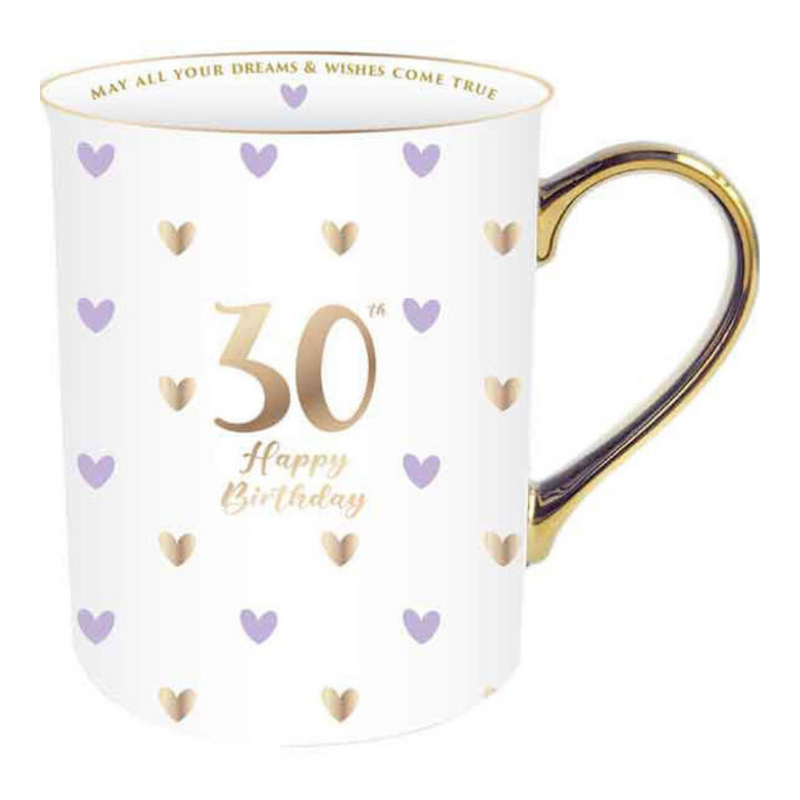 Ronis 30th Sweet Heart Mug With Gold Handle 360ml