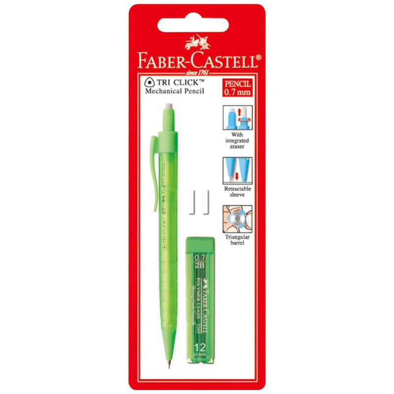 Faber Castel Student Mechanical Pencil TriClick 0.7mm Green Bundle