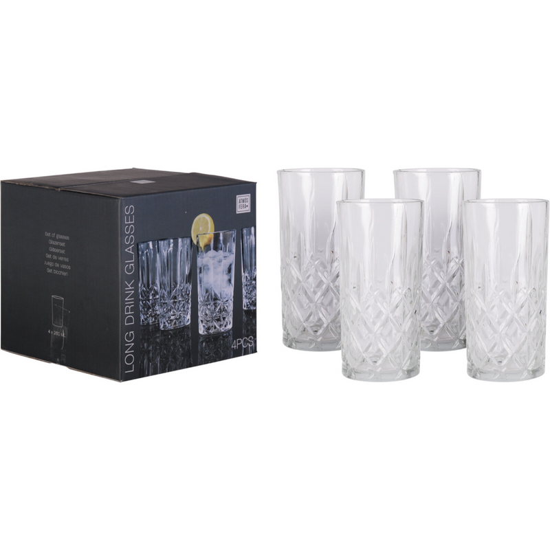 4 piece drinking glass set 300ml