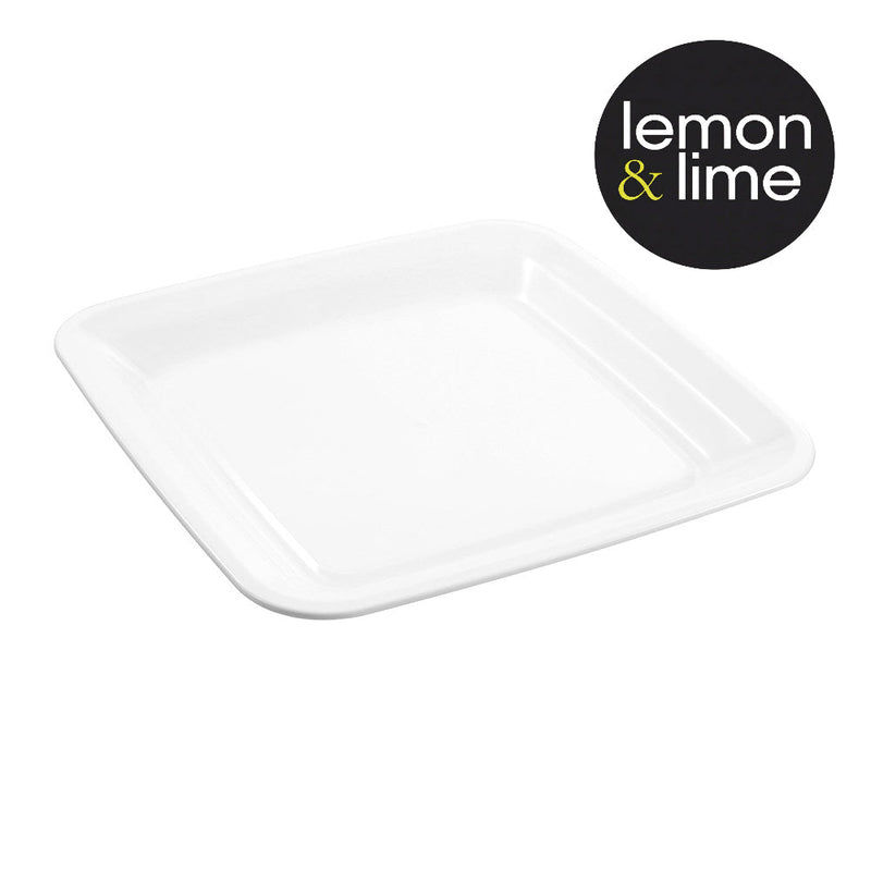 40cm square white plastic serving tray