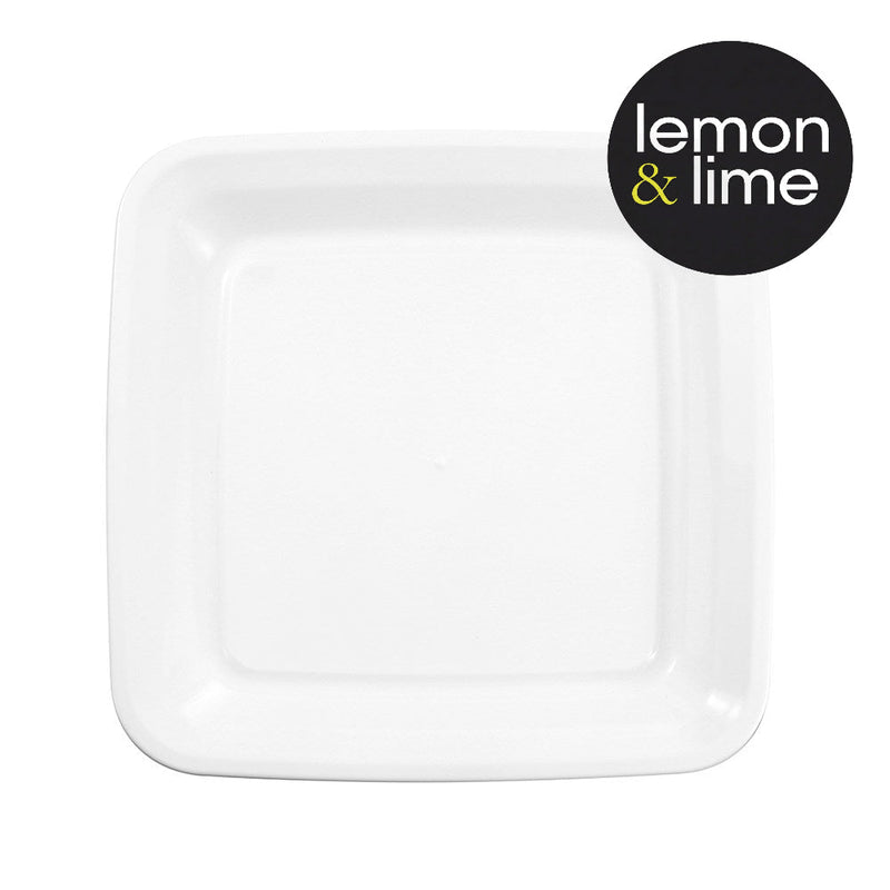 Flat white square platter for food serving