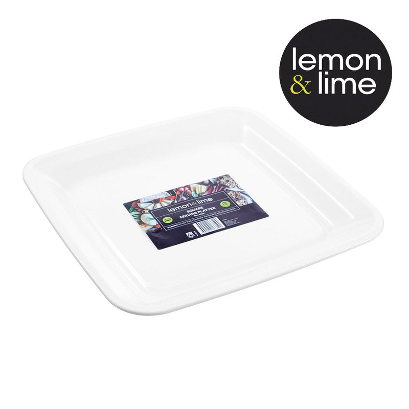 Large square white serving platter 40cm
