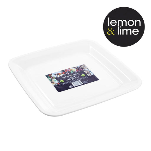 Large square white serving platter 40cm