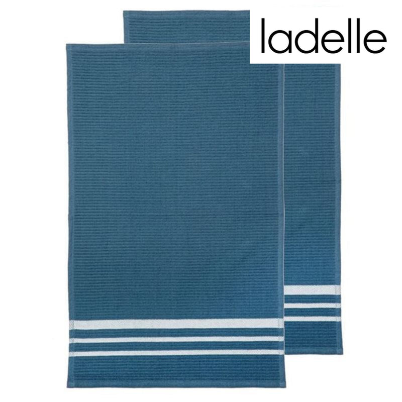 Set of two blue terry cloth tea towels