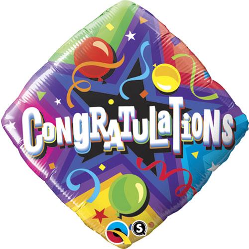 Congratulations Party Time Foil Balloon 45cm