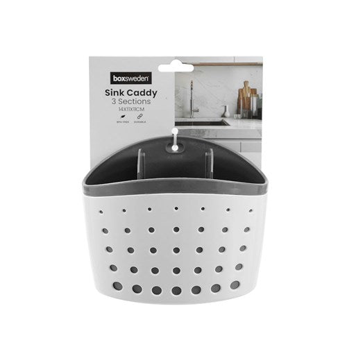 tap mount two section sink caddy for sponges and brushes