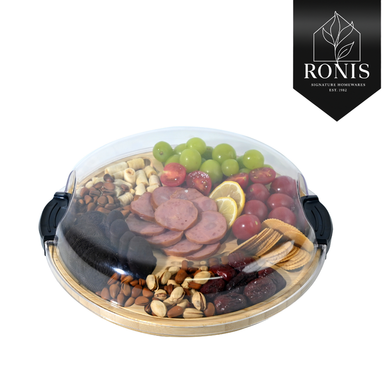 Round bamboo dessert plate Small plate:29.5x29.5x2cm whole 31.5x31.5x6.5cm