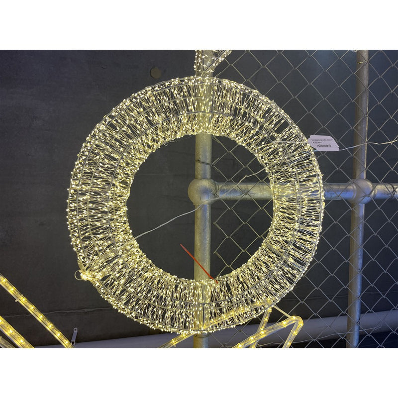 Ronis 3500 LED Motif Silver Metal Frame Flower Ring 60cm
