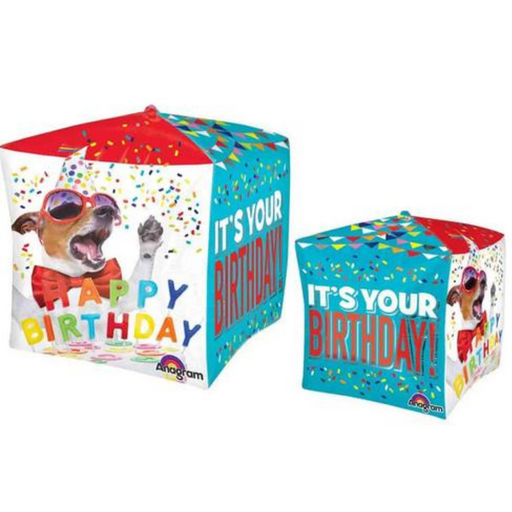 UltraShape Balloon Cubez Birthday Dog 38cm
