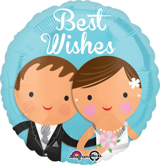 Best Wishes Wedding Couple Foil Balloon 45cm