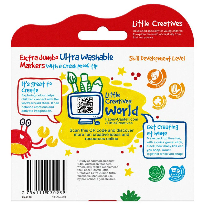 Faber Castel Little Creatives Jumbo Ultra Washable Markers Box of 6  image 13