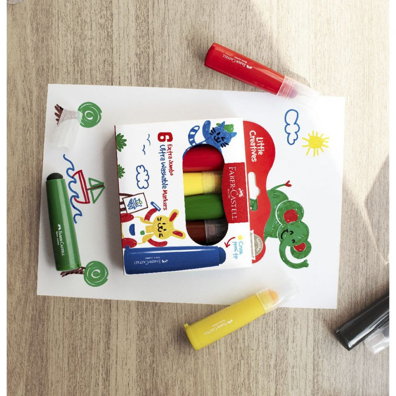 Faber Castel Little Creatives Jumbo Ultra Washable Markers Box of 6  image 13