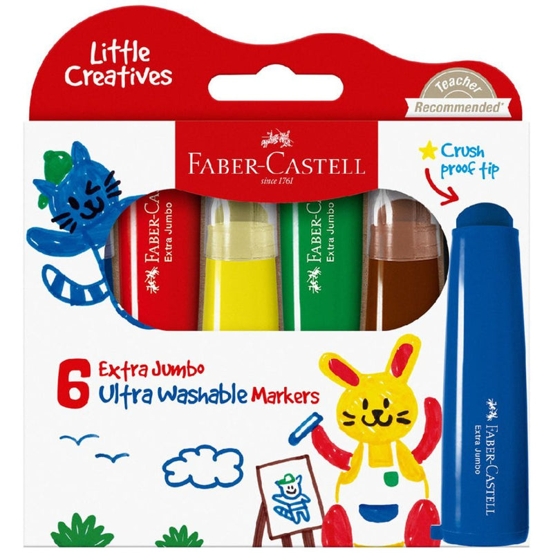 Faber Castel Little Creatives Jumbo Ultra Washable Markers Box of 6