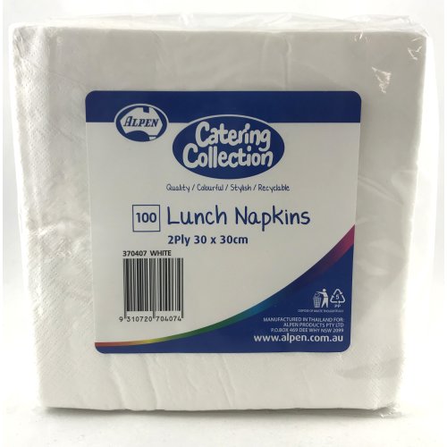 Stack of white lunch napkins