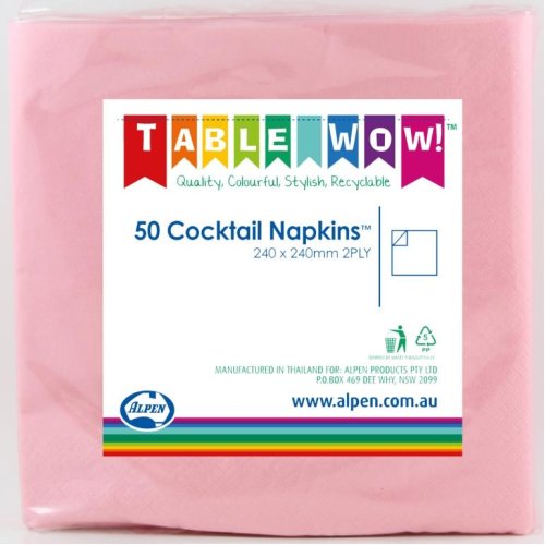 Light pink cocktail napkins 50 pack