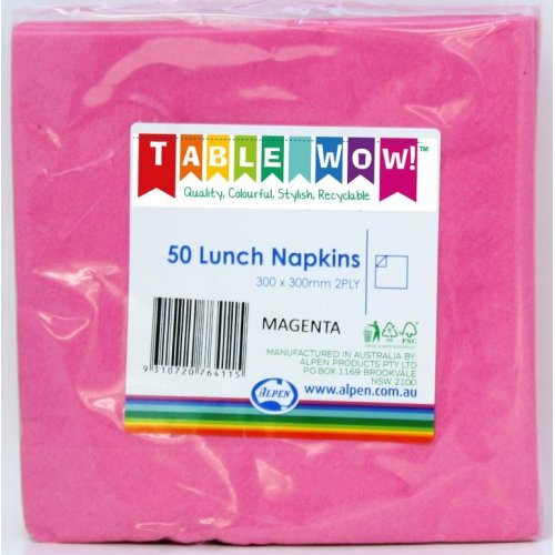 Lunch Napkin Magenta 33x33cm 50pk 2ply