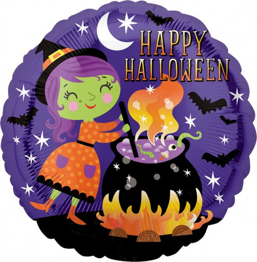 Halloween Witch & Cauldron Foil Balloon 45cm