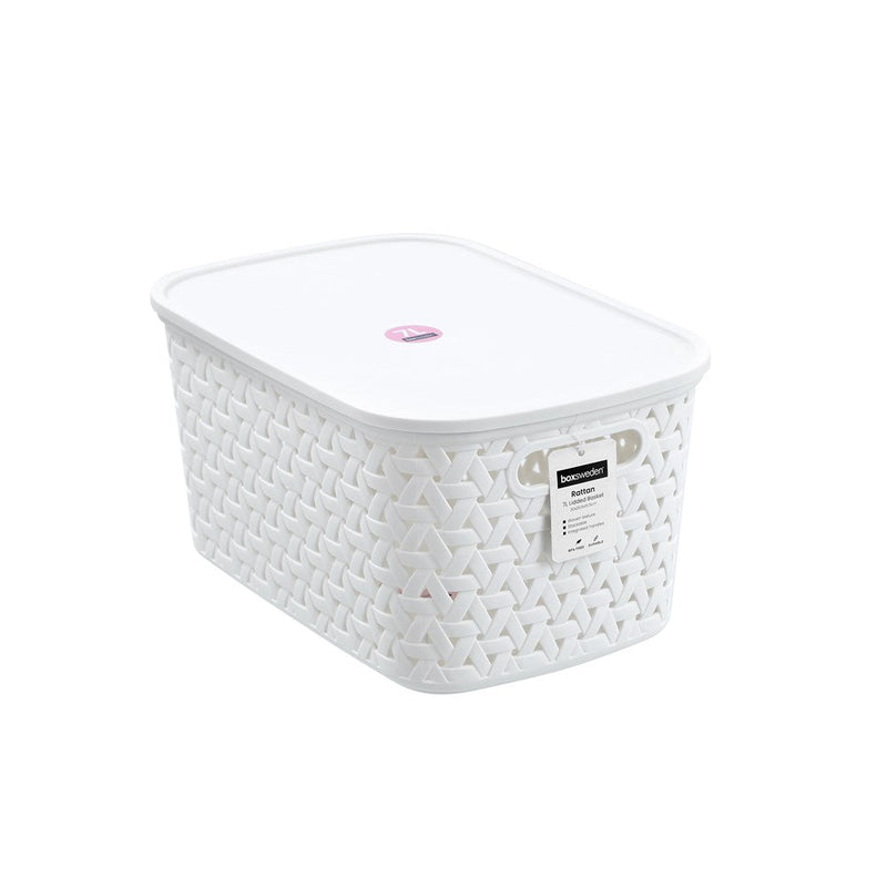 Rattan Basket Lidded 7L 30X20.5X15.5Cm 3 Asstd image 12