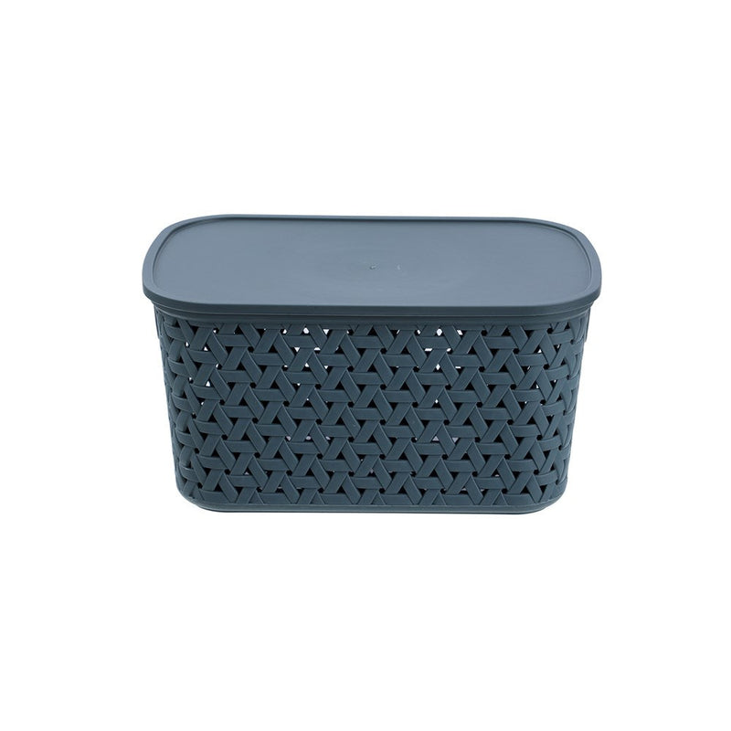 Rattan Basket Lidded 7L 30X20.5X15.5Cm 3 Asstd image 5