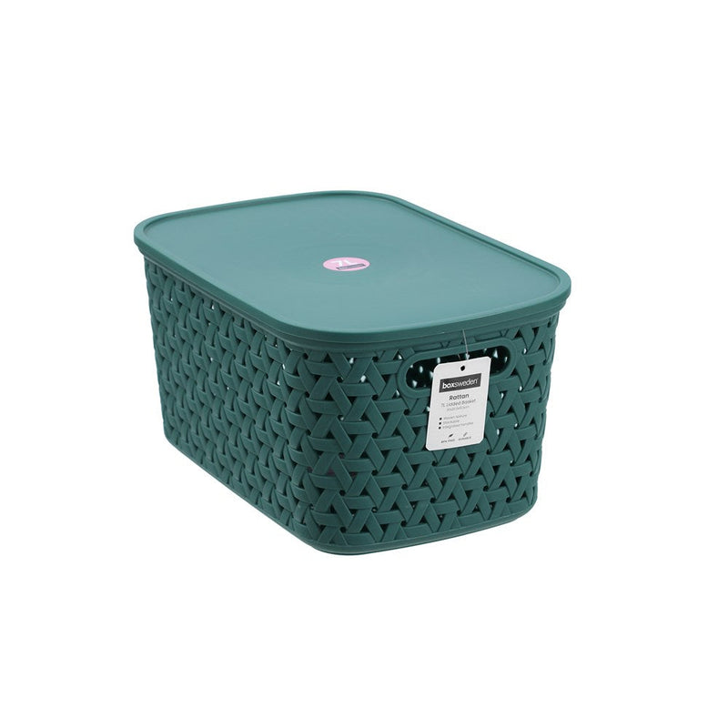Rattan Basket Lidded 7L 30X20.5X15.5Cm 3 Asstd image 7