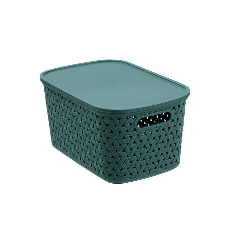 Rattan Basket Lidded 7L 30X20.5X15.5Cm 3 Asstd image 9