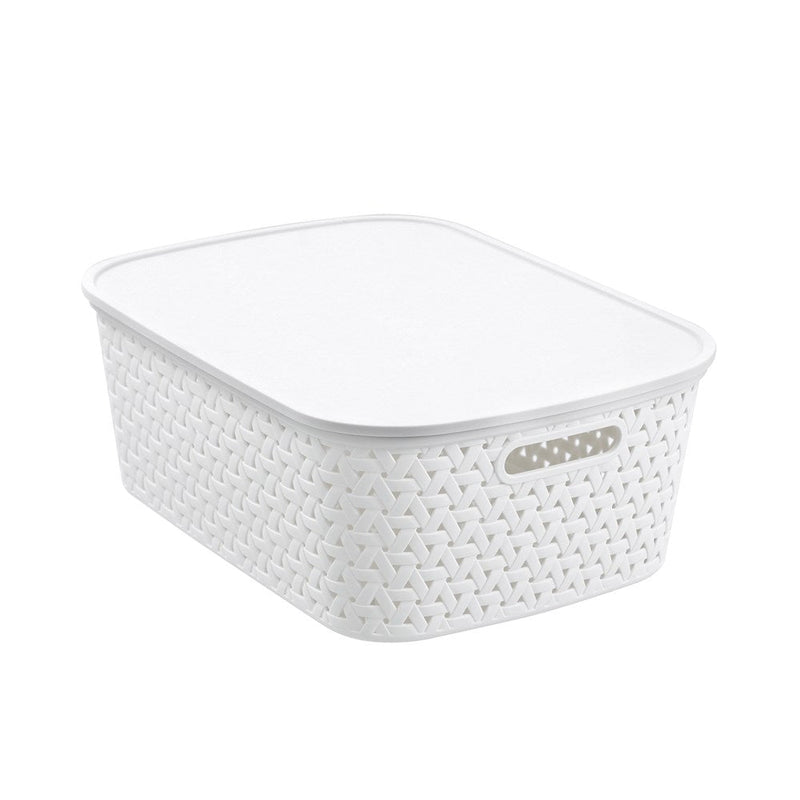 Rattan Basket Lidded 15L 40X30.5X15.5Cm 3 Asstd image 14