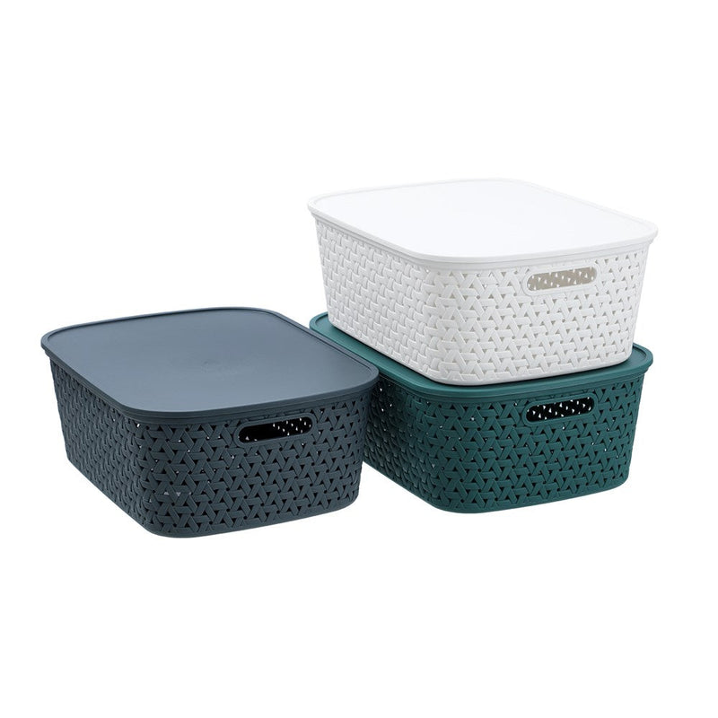 Rattan Basket Lidded 15L 40X30.5X15.5Cm 3 Asstd image 17
