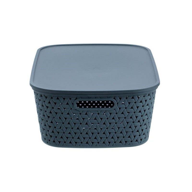 Rattan Basket Lidded 15L 40X30.5X15.5Cm 3 Asstd image 3