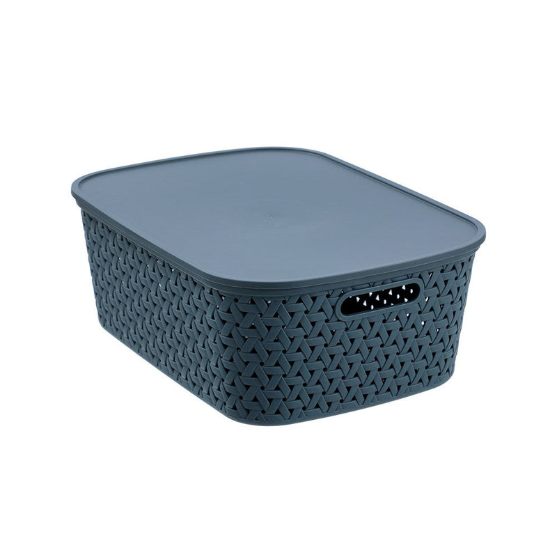 Rattan Basket Lidded 15L 40X30.5X15.5Cm 3 Asstd image 4