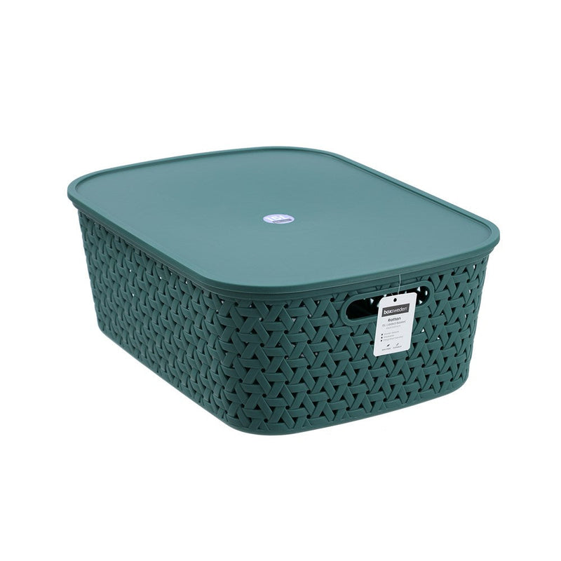 Rattan Basket Lidded 15L 40X30.5X15.5Cm 3 Asstd image 7