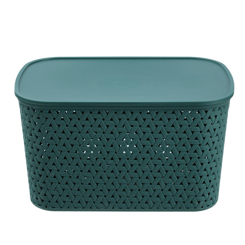 Rattan Basket Lidded 26L 40X30.5X22Cm 3 Asstd image 10