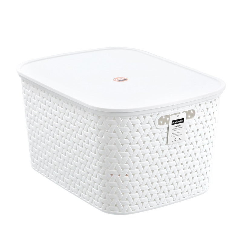 Rattan Basket Lidded 26L 40X30.5X22Cm 3 Asstd image 12