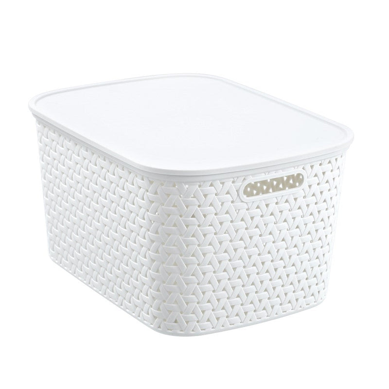 Rattan Basket Lidded 26L 40X30.5X22Cm 3 Asstd image 14