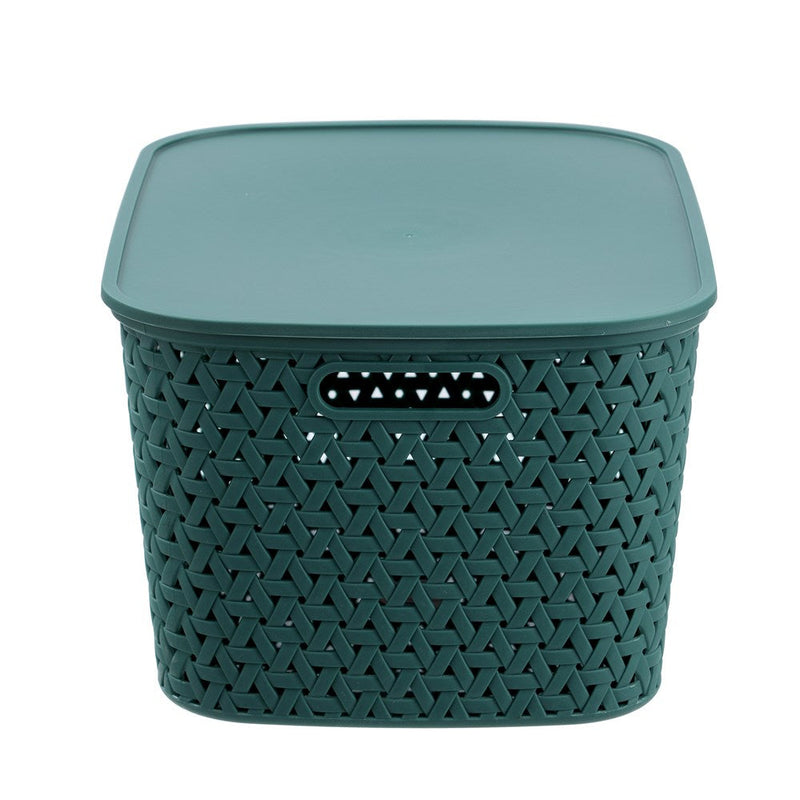 Rattan Basket Lidded 26L 40X30.5X22Cm 3 Asstd image 8