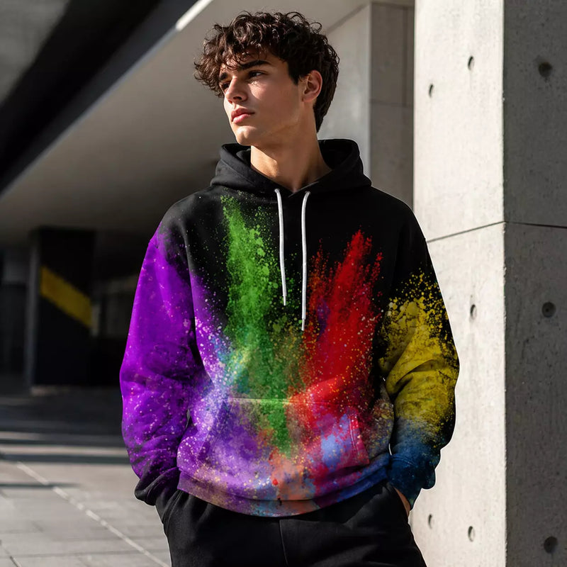 3D digital printed hoodie in assorted Mix B designs, featuring bold all-over prints and a comfortable fit for casual everyday wear.