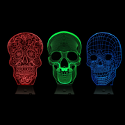 Ronis 3D Skull Lamp 24cm 3 Asstd