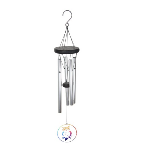 4 Tube Classic Chime With Glass Owl Decor 59Cm 