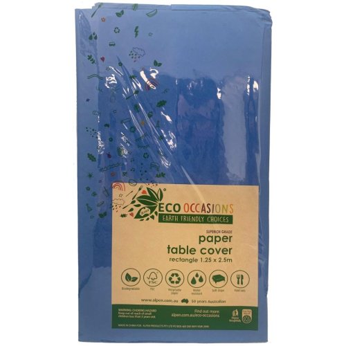 Royal blue paper table cover