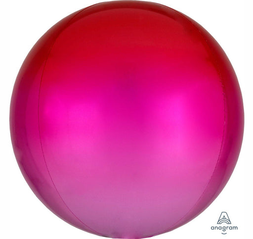 Red and pink ombre Orbz foil balloon