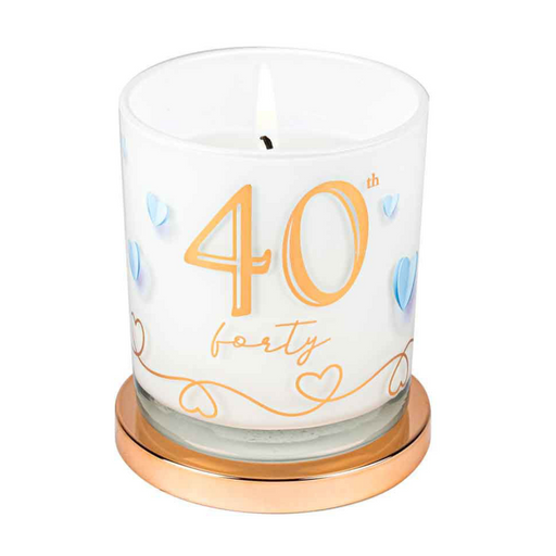 Ronis 40th Candle Vanilla 45hr Burn Time 9x8cm