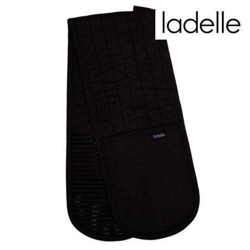 Black textured double oven glove