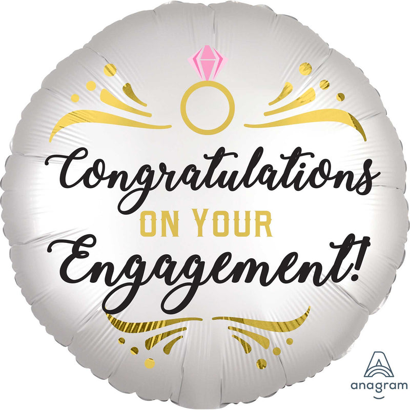 Congratulations on your engagement satin foil balloon