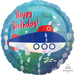 Holo Iridescent Submarine Happy Bday Foil Balloon 45cm