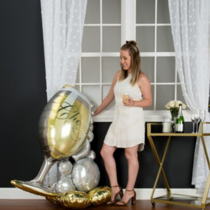 AirLoonz Bubbly Wine Glass Cheers 104x129cm