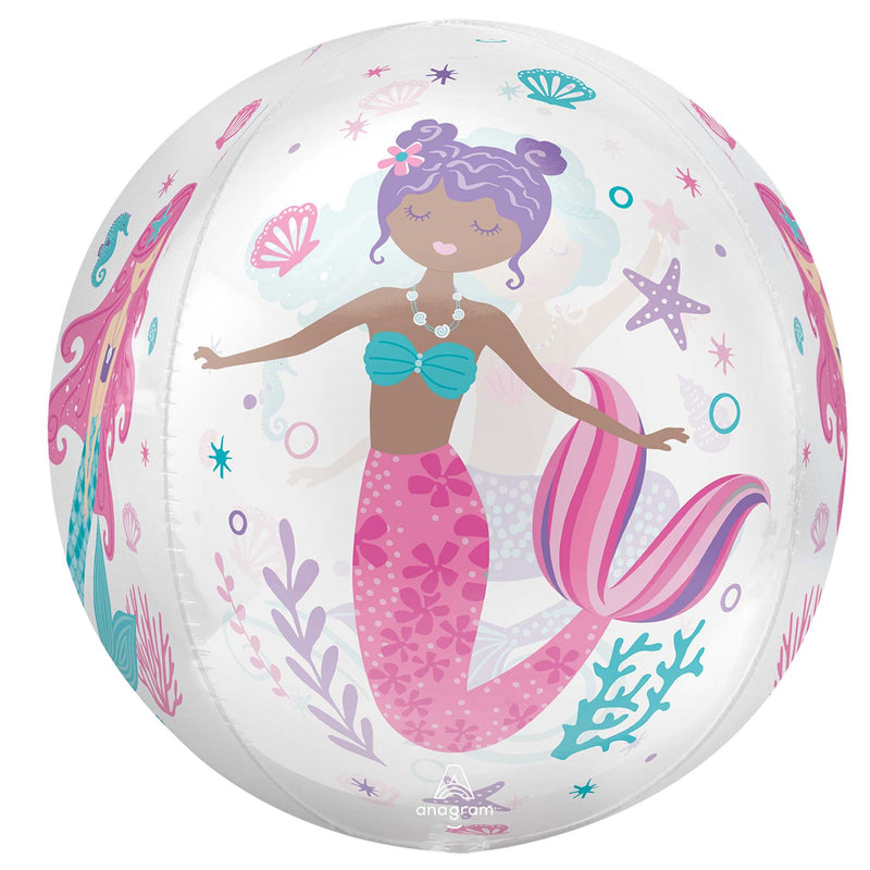 Shimmering Mermaid Orbz foil balloon