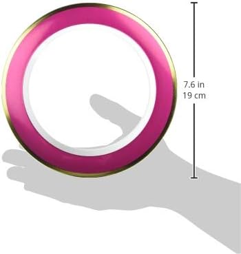 Premium Plastic Plates White with Bright Pink Border 19cm 10pk